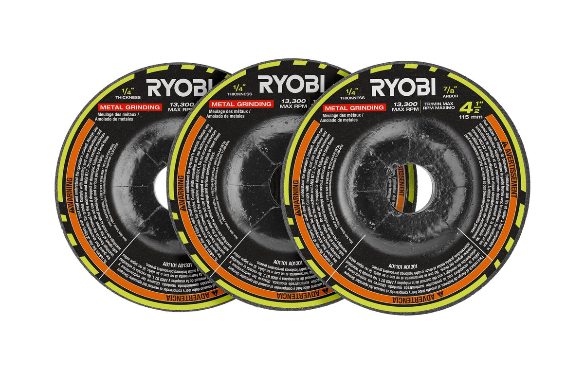 3 PC.  4-1/2" Metal Grinding Wheel Set image